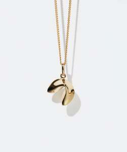 Necklaces: Fortune Cookie Charm Necklace - Gold Plated