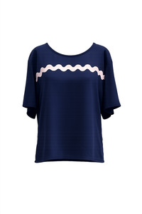 South Of Eden: Olympia Top - Navy Pink