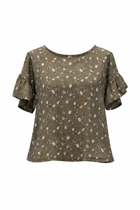 Maeve Top - Olive Pink Floral