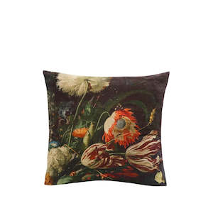 Textiles: Sari Printed Cushion - Exotic Flower