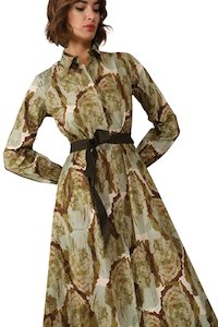 Dixie: Verde print dress