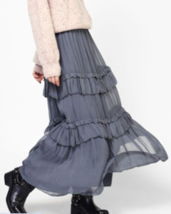 Gonna, grey frill skirt