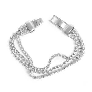Bracelet, three rows crystal