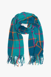 Blue Lagoon check scarf