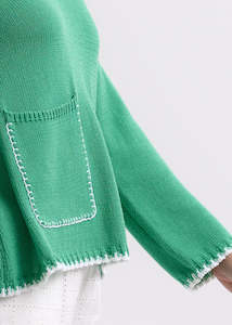 Knitwear Cardis: Handwork Trim A-Line