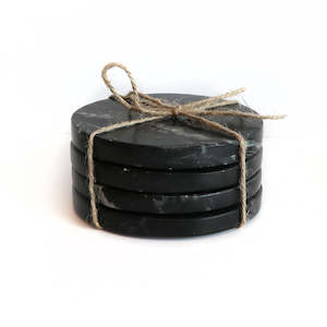 marble coaster, black