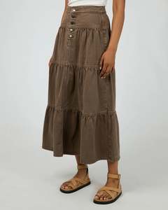 Skirts: Coco denim maxi skirt