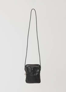Accessories: Pouch bag, black leather