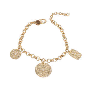 Bracelet, solstice, gold charms