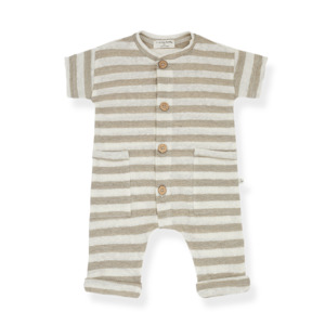 1 In The Family: Enzo Stripped Jumpsuit - Beige