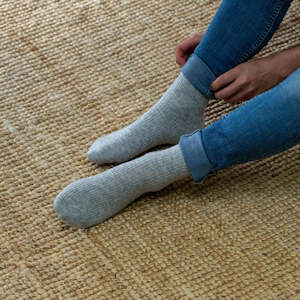 Womens Socks: Billy Belt women's wool/angora socks - GREY