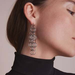 Les Basique XL Chainmail Earrings Silver