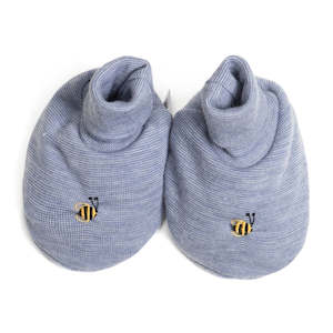 Kids: Merino Booties Denim Bee