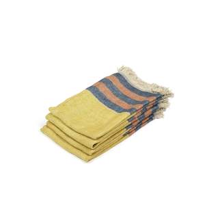 The Belgian Linen Tea Towel/Hand Towel - Red Earth Stripe