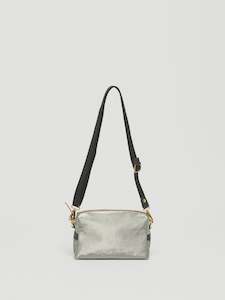 By Designer Bags: Mini Linen Shoulder Bag -Silver