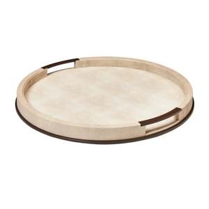 Addison Ross: Large Round Ecru Shagreen Tray