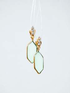 Designer Jewellery: Hexa Chalcedony Earrings