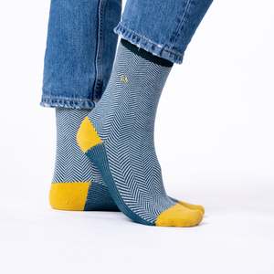 By Designer Mens: Herringbone Socks - Emerald