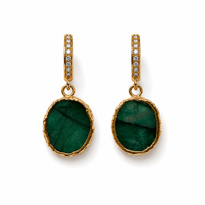 Baby Kara Earring - Raw Emerald