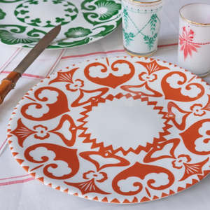 By Designer Plates Bowls: Ishan Orange Large Plate