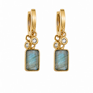 All Stock Collection: Lauren Labradorite and Zirconium Hoop Earrings