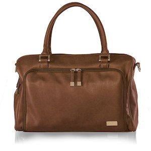 Isoki: Double Zip Satchel Nappy Bag - Redwood Chestnut