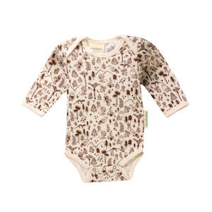 Long Sleeve Bodysuit - Bark Wilderness (6-12mths)