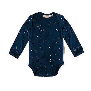 Woolbabe: Long Sleeve Bodysuit - Tekapo Stars