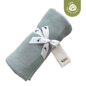Eco Sprout: Organic Cotton Sweet Dreams Cot Blanket - Sky Grey