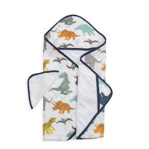 Little Unicorn: Hooded Towel & Wash Cloth - Dino Friends