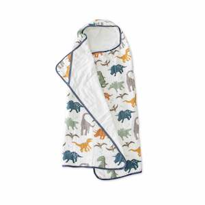 Little Unicorn: Big Kid Hooded Towel - Dino Friends