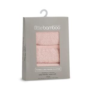 Towelling Wash Cloth 3pk - Dusty Rose