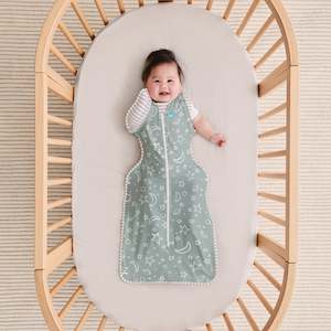Love To Dream: Swaddle Up™ Transition Bag Bamboo 1.0 TOG - Stars & Moon Olive