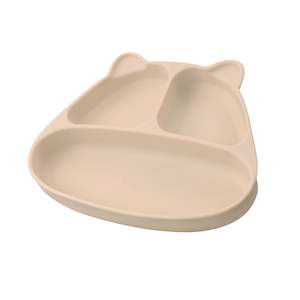 Panda Silicone Suction Dinner Plate - Beige