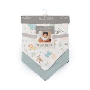Little Linen: Jersey Bib 2pk - Savannah Giraffe
