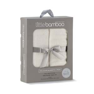 Little Bamboo Cellular Blanket 2Pk - Natural