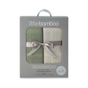 Little Bamboo Cellular Blanket 2Pk - Bayleaf