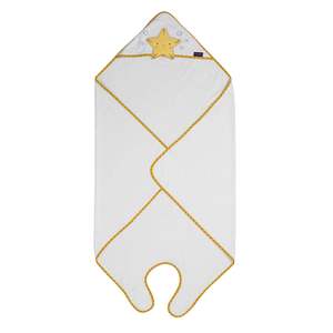 New: Bamboo Extra Large Apron Baby Bath Towel - White & Honey