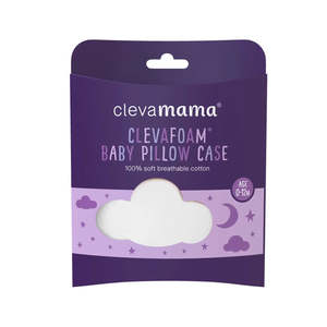 New: ClevaFoam Baby Pillow Case - White