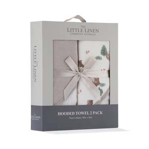 Little Linen: Hooded Towel 2pk - Willow Bear (Damaged Packaging)