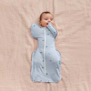 Love To Dream: Swaddle Up™ Lite 0.2 TOG - Dinosnore Mist Blue