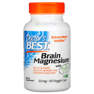 Doctors Best: Doctor's Best, Brain Magnesium with Magtein, 90 Vcaps