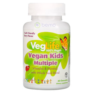 VegLife, Vegan Kids Multi-Vitamin, Berry, 60 Chews