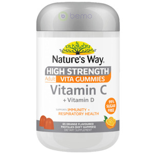 Vitamin C: Nature's Way, Adult Vita Gummies High Strength Vitamin C + D, 65's