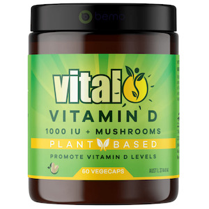 Vital, Vitamin D 1000IU + Mushrooms, 60 Vege Caps
