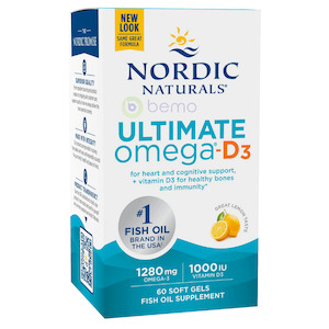 Nordic Naturals, Ultimate Omega-D3, 1280mg, 1000IU, 60 Softgels