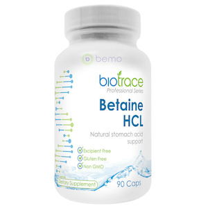 Digestion And Gut Health: BioTrace, Betaine HCL, 90 Capsules