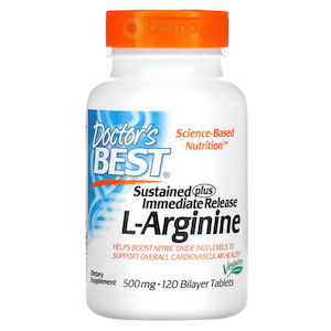 Heart Health: Doctor's Best, L-Arginine Sustained Plus Immediate Release, 120 Tabs