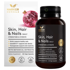 Hair Skin And Nails: Harker Herbals, Skin, Hair & Nails, 60 Vege Capsules
