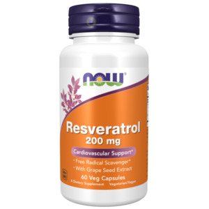 Heart Health: Now Foods, Resveratrol, 200mg, 60 Veg Capsules